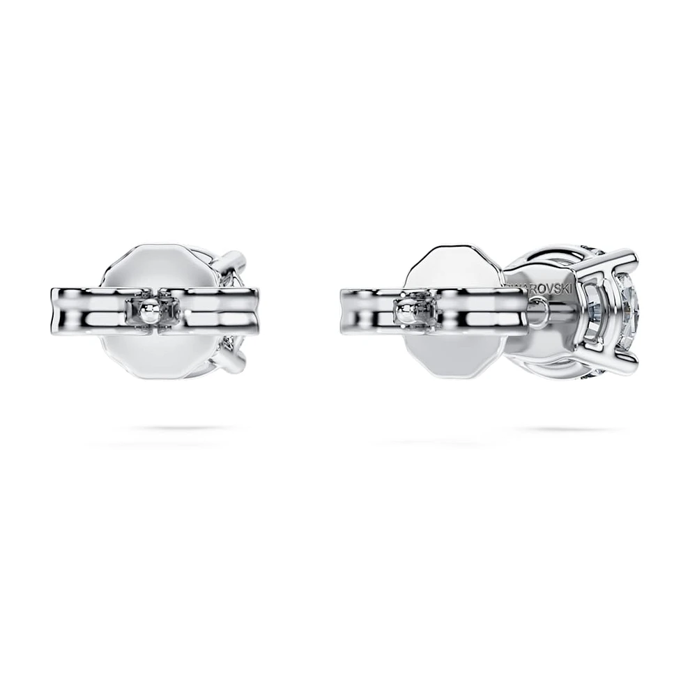 Eternity solitaire stud earrings, Lab-grown diamonds 1 ct tw, Round shape, 14K white gold by SWAROVSKI