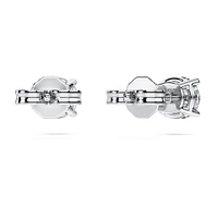 Eternity solitaire stud earrings, Lab-grown diamonds 1 ct tw, Round shape, 14K white gold by SWAROVSKI