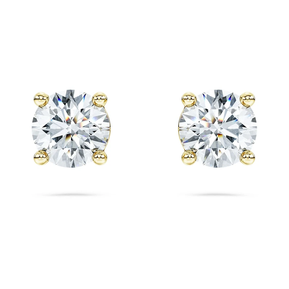 Eternity solitaire stud earrings, Lab-grown diamonds 1 ct tw, Round shape