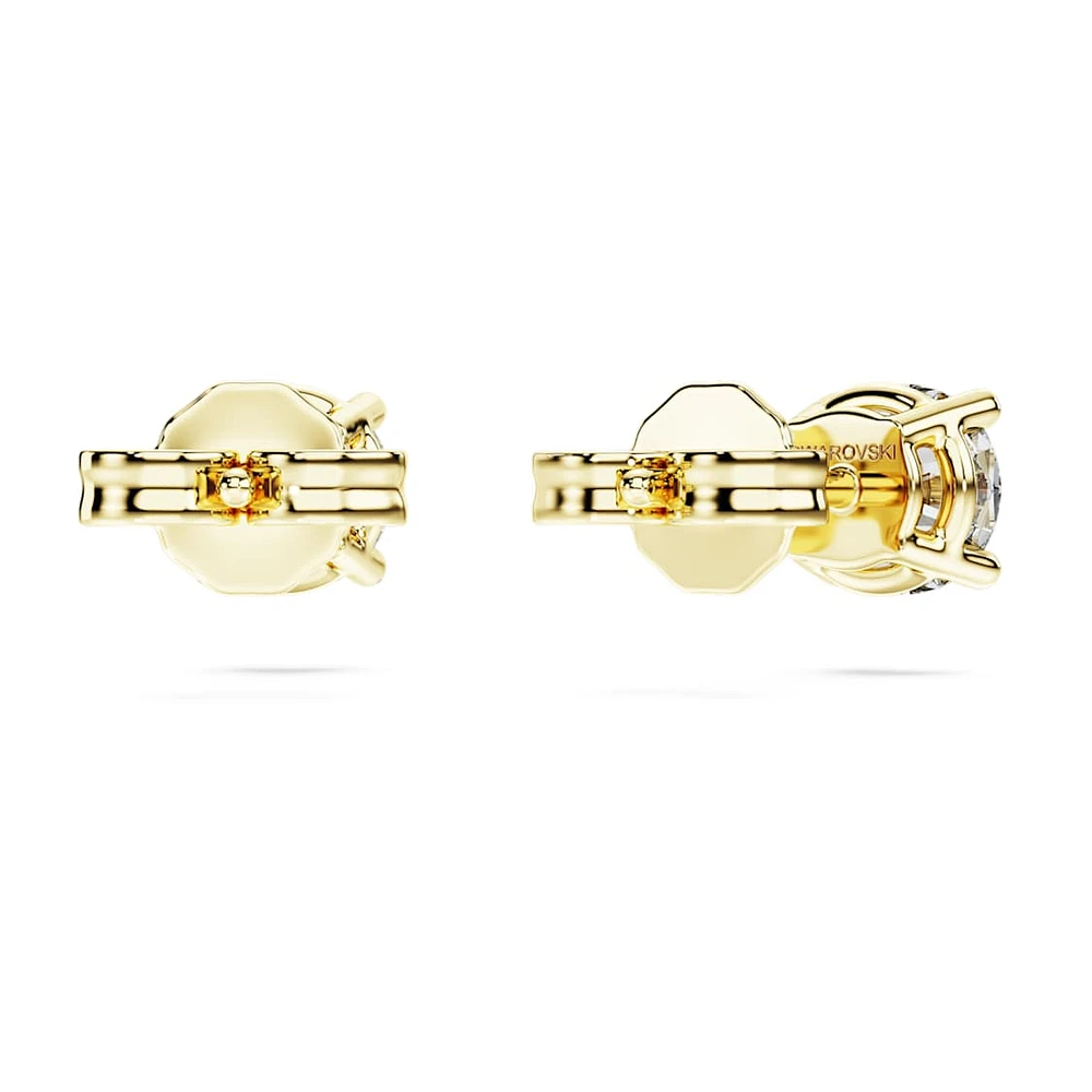 Eternity solitaire stud earrings, Lab-grown diamonds 1 ct tw, Round shape