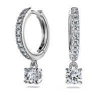 Eternity drop earrings, Lab-grown diamonds 0.7 ct tw, Round shape, 14K white gold by SWAROVSKI