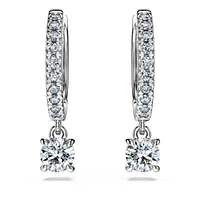 Eternity drop earrings, Lab-grown diamonds 0.7 ct tw, Round shape, 14K white gold by SWAROVSKI