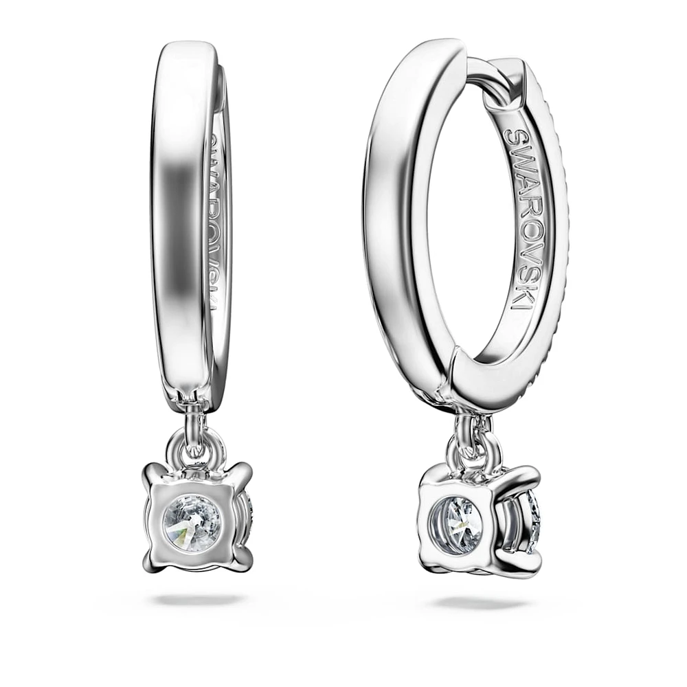 Eternity drop earrings, Lab-grown diamonds 0.7 ct tw, Round shape, 14K white gold by SWAROVSKI