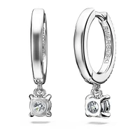 Eternity drop earrings, Lab-grown diamonds 0.7 ct tw, Round shape, 14K white gold by SWAROVSKI