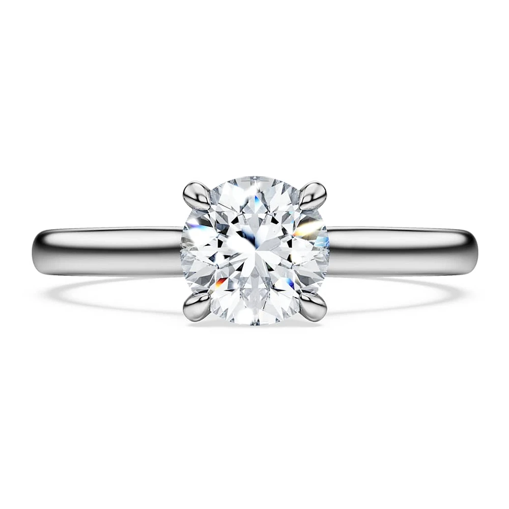 Eternity solitaire ring, Lab-grown diamonds 1 ct tw, Round shape, 14K white gold by SWAROVSKI