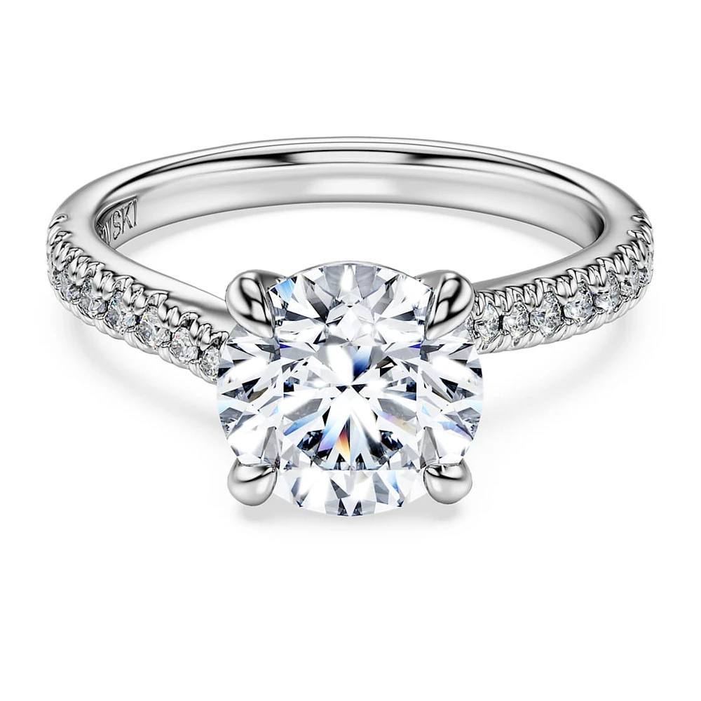 Eternity solitaire ring, Lab-grown diamonds 2.25 ct tw, Round shape, 14K white gold by SWAROVSKI