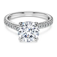 Eternity solitaire ring, Lab-grown diamonds 2.25 ct tw, Round shape, 14K white gold by SWAROVSKI