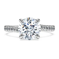 Eternity solitaire ring, Lab-grown diamonds 2.25 ct tw, Round shape, 14K white gold by SWAROVSKI
