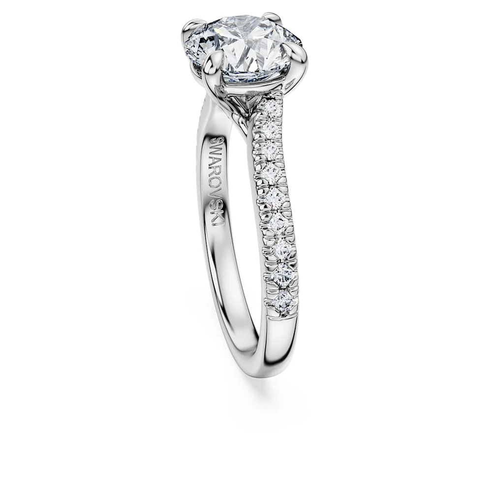 Eternity solitaire ring, Lab-grown diamonds 2.25 ct tw, Round shape, 14K white gold by SWAROVSKI