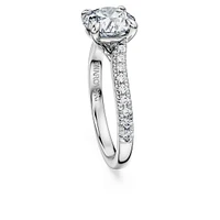 Eternity solitaire ring, Lab-grown diamonds 2.25 ct tw, Round shape, 14K white gold by SWAROVSKI