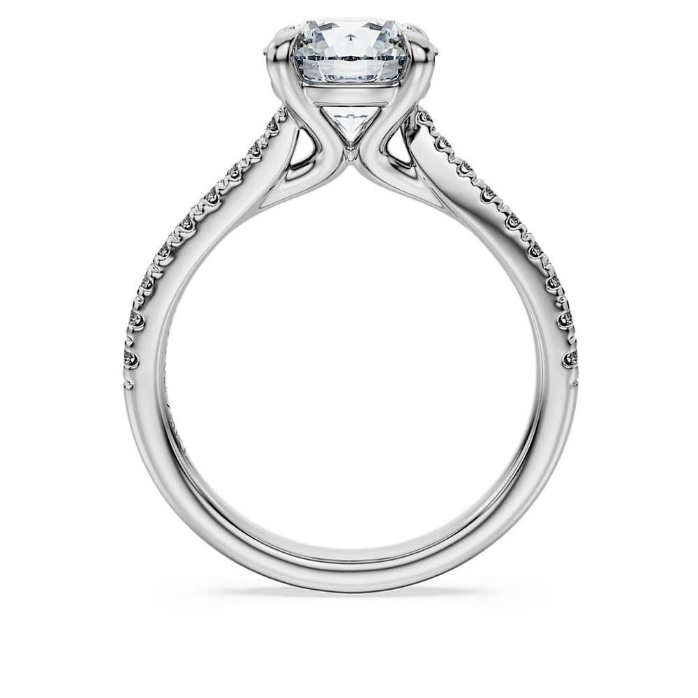 Eternity solitaire ring, Lab-grown diamonds 2.25 ct tw, Round shape, 14K white gold by SWAROVSKI
