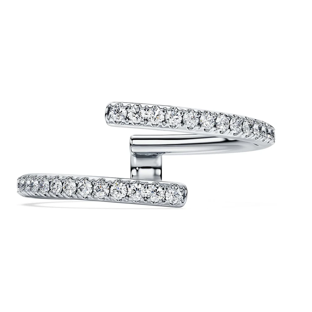Eternity open band ring, Lab-grown diamonds 0.2 ct tw, Round shape, 14K white gold by SWAROVSKI