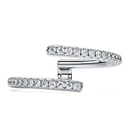 Eternity open band ring, Lab-grown diamonds 0.2 ct tw, Round shape, 14K white gold by SWAROVSKI