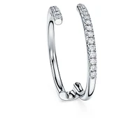 Eternity open band ring, Lab-grown diamonds 0.2 ct tw, Round shape, 14K white gold by SWAROVSKI