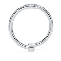 Eternity open band ring, Lab-grown diamonds 0.2 ct tw, Round shape, 14K white gold by SWAROVSKI