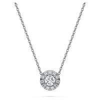 Eternity halo solitaire pendant, Lab-grown diamonds 0.23 ct tw, Round shape, Sterling silver by SWAROVSKI