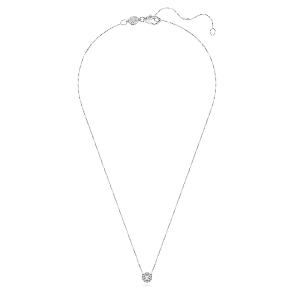 Eternity halo solitaire pendant, Lab-grown diamonds 0.23 ct tw, Round shape, Sterling silver by SWAROVSKI