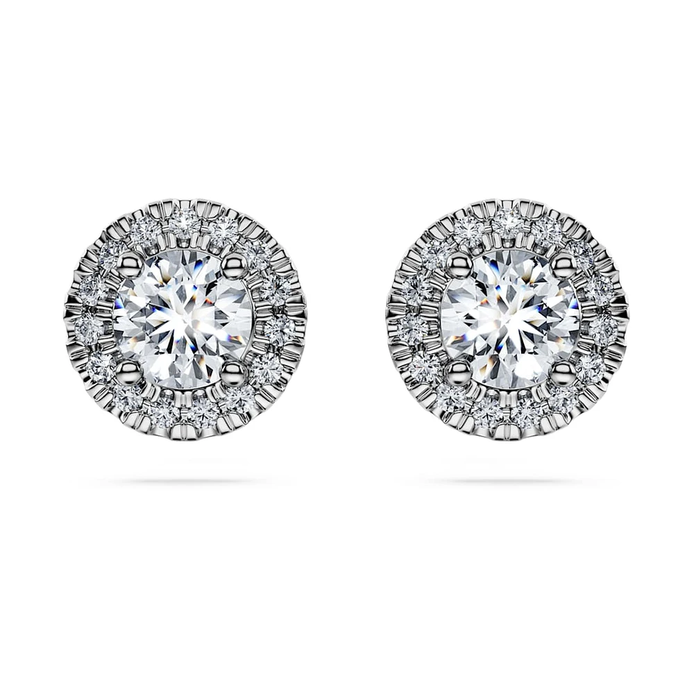 Eternity halo stud earrings, Lab-grown diamonds ct tw, Round shape