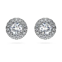Eternity halo stud earrings, Lab-grown diamonds ct tw, Round shape
