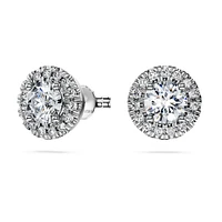 Eternity halo stud earrings, Lab-grown diamonds ct tw, Round shape