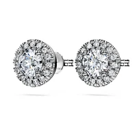 Eternity halo stud earrings, Lab-grown diamonds ct tw, Round shape