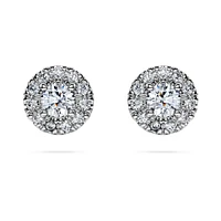 Eternity halo stud earrings, Lab-grown diamonds 0.45 ct tw, Round shape, Sterling silver by SWAROVSKI