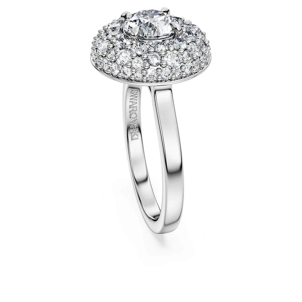 Eternity halo solitaire ring, Lab-grown diamonds 2 ct tw, Round shape, 14K white gold by SWAROVSKI