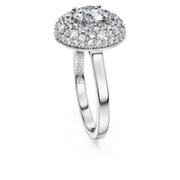 Eternity halo solitaire ring, Lab-grown diamonds 2 ct tw, Round shape, 14K white gold by SWAROVSKI