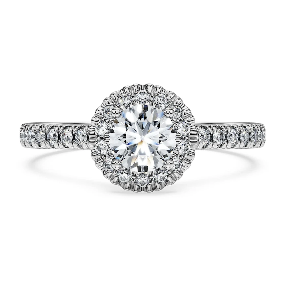 Eternity halo solitaire ring, Lab-grown diamonds ct tw, Round shape