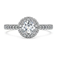 Eternity halo solitaire ring, Lab-grown diamonds ct tw, Round shape