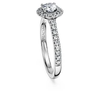 Eternity halo solitaire ring, Lab-grown diamonds ct tw, Round shape