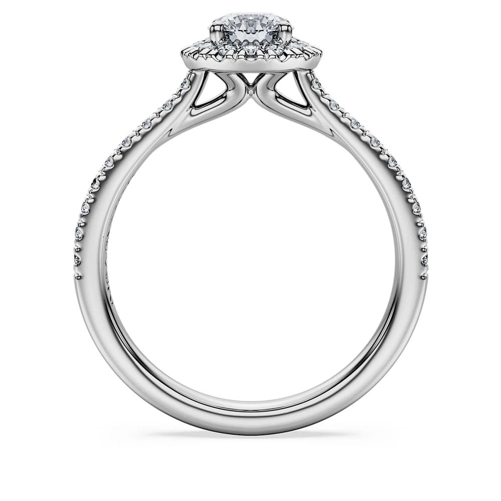 Eternity halo solitaire ring, Lab-grown diamonds ct tw, Round shape