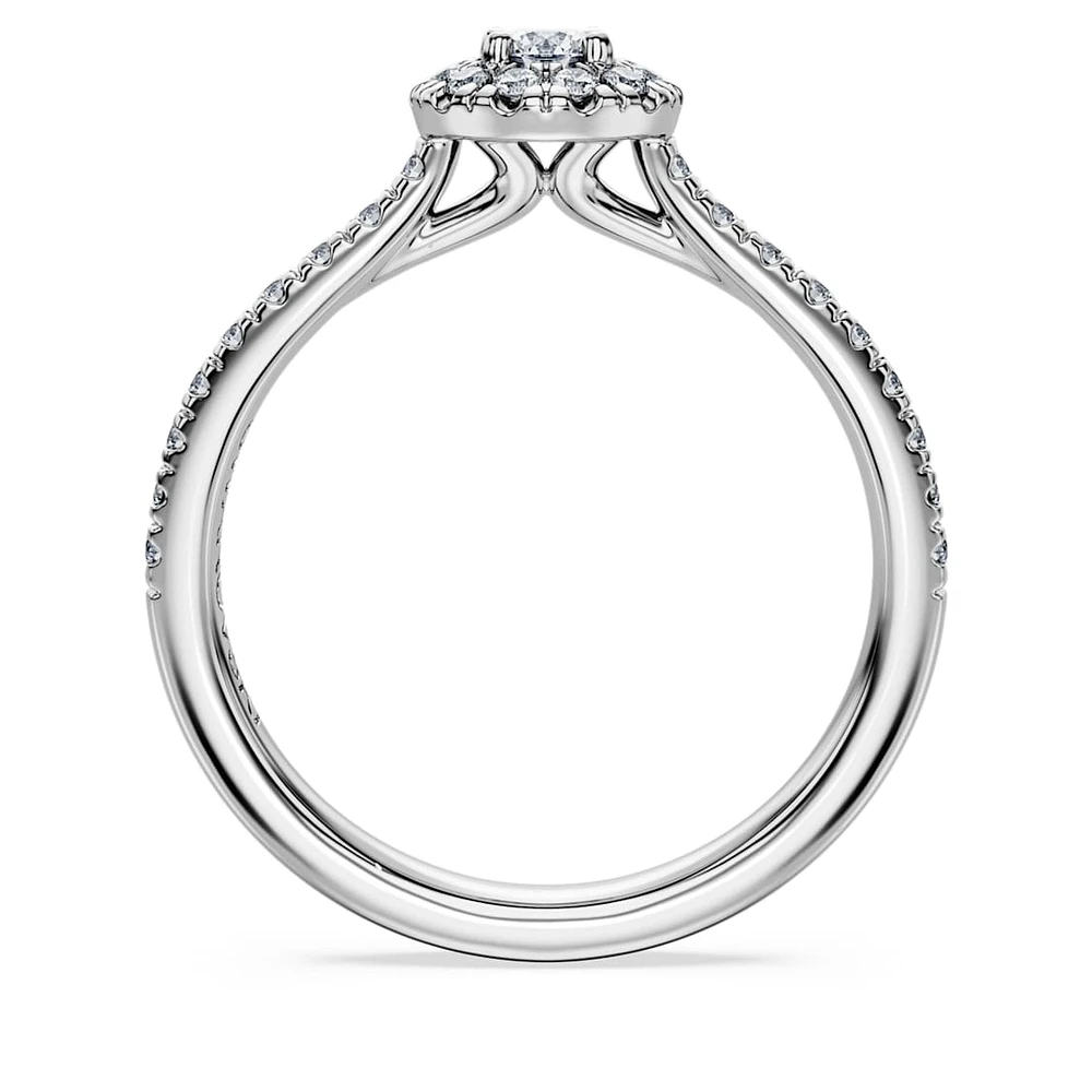 Eternity halo solitaire ring, Lab-grown diamonds 0.45 ct tw, Round shape, Sterling silver by SWAROVSKI