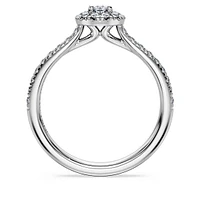 Eternity halo solitaire ring, Lab-grown diamonds 0.45 ct tw, Round shape, Sterling silver by SWAROVSKI