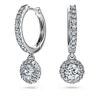 Eternity drop earrings, Lab-grown diamonds 1.1 ct tw, Round shape, 14K white gold by SWAROVSKI