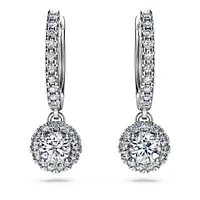 Eternity drop earrings, Lab-grown diamonds 1.1 ct tw, Round shape, 14K white gold by SWAROVSKI