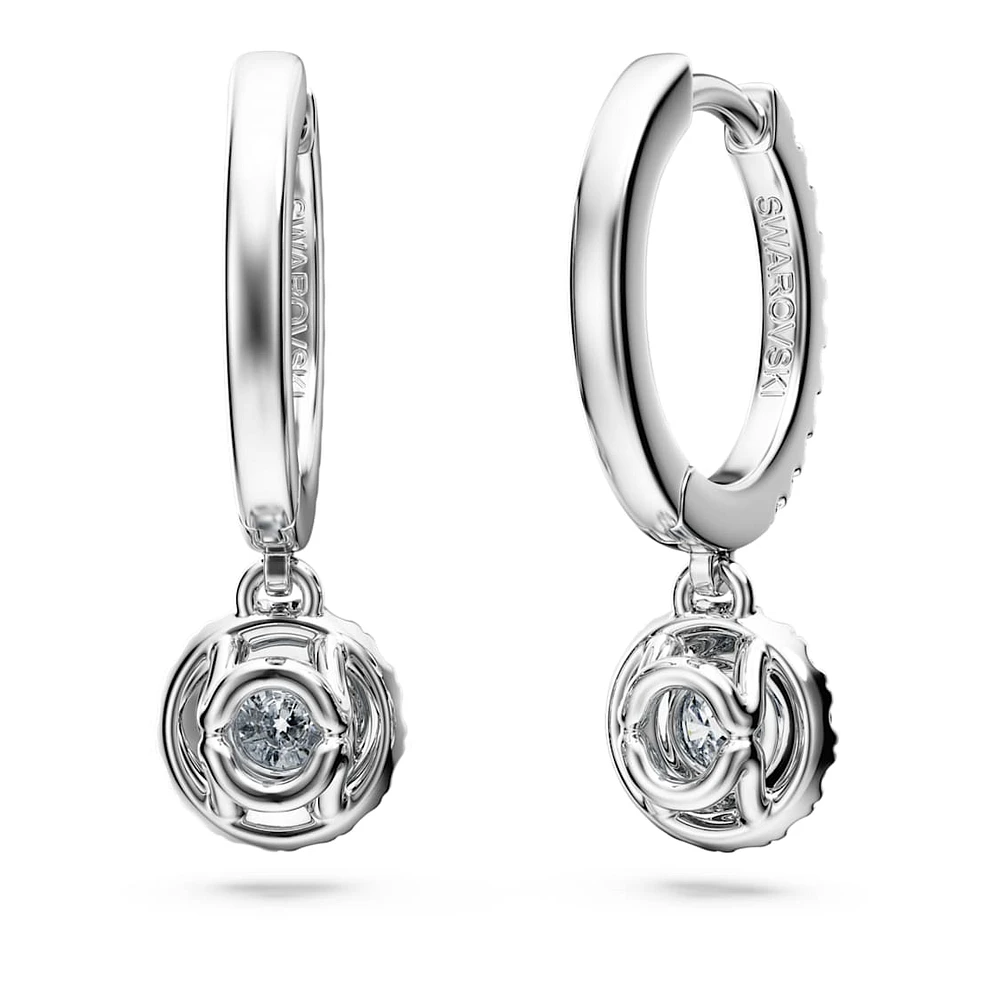 Eternity drop earrings, Lab-grown diamonds 1.1 ct tw, Round shape, 14K white gold by SWAROVSKI