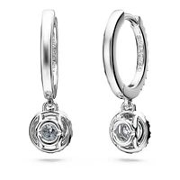 Eternity drop earrings, Lab-grown diamonds 1.1 ct tw, Round shape, 14K white gold by SWAROVSKI