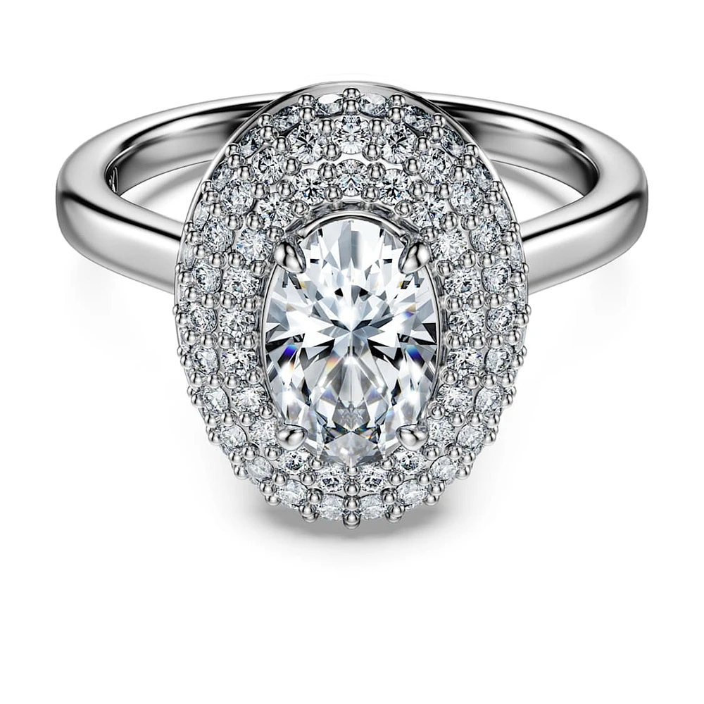 Eternity halo solitaire ring, Lab-grown diamonds 1.5 ct tw, Mixed shapes, 14K white gold by SWAROVSKI