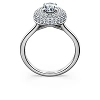 Eternity halo solitaire ring, Lab-grown diamonds 1.5 ct tw, Mixed shapes, 14K white gold by SWAROVSKI