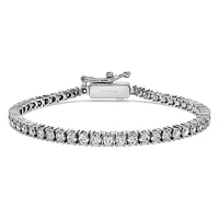 Eternity Tennis bracelet, Lab-grown diamonds 3 ct tw, Round shape, 14K white gold by SWAROVSKI