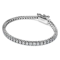 Eternity Tennis bracelet, Lab-grown diamonds 3 ct tw, Round shape, 14K white gold by SWAROVSKI