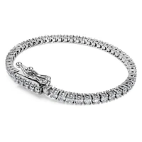 Eternity Tennis bracelet, Lab-grown diamonds 3 ct tw, Round shape, 14K white gold by SWAROVSKI