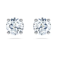 Eternity solitaire stud earrings, Lab-grown diamonds 2 ct tw, Round shape, 14K white gold by SWAROVSKI
