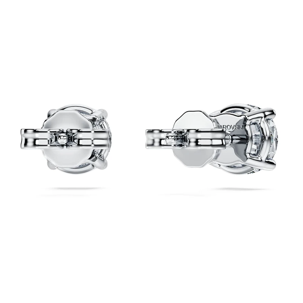 Eternity solitaire stud earrings, Lab-grown diamonds 2 ct tw, Round shape, 14K white gold by SWAROVSKI