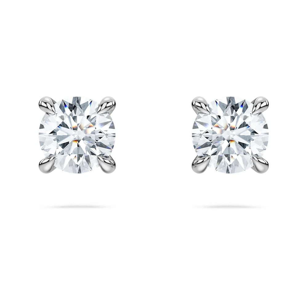 Eternity solitaire stud earrings, Lab-grown diamonds 0.5 ct tw, Round shape, 14K white gold by SWAROVSKI