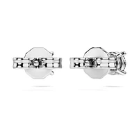 Eternity solitaire stud earrings, Lab-grown diamonds 0.5 ct tw, Round shape, 14K white gold by SWAROVSKI