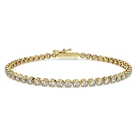 Eternity Tennis bracelet, Lab-grown diamonds 2.5 ct tw, Round shape, 14K yellow gold by SWAROVSKI