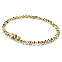 Eternity Tennis bracelet, Lab-grown diamonds 2.5 ct tw, Round shape, 14K yellow gold by SWAROVSKI