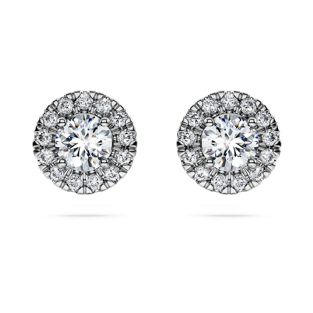 Eternity halo stud earrings, Lab-grown diamonds ct tw, Round shape